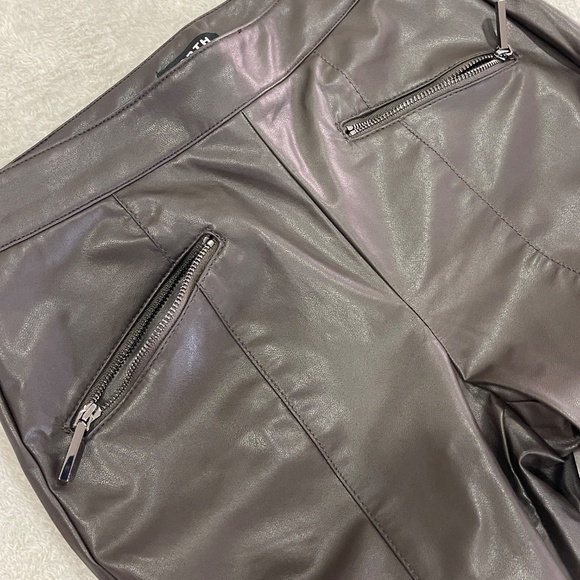 Brown Faux Leather Bootcut Pants - Picture 6 of 16